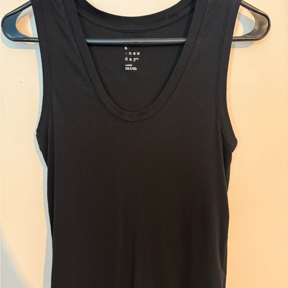 A New Day Black Fitted Sleeveless Tank Top